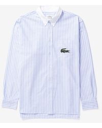 Lacoste - Stripe Maxi Croc Contrast Collar Shirt - Lyst