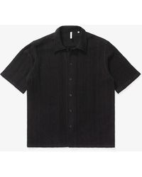sunflower Spacey Jacquard Cotton-blend Knit Shirt in Black for Men