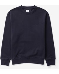 C.P. Company - Cotton Diagonal Fleece Logo Sweatshirt - Lyst