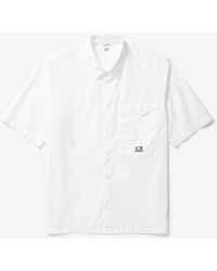 C.P. Company - Popeline Short Sleeved Shirt - Lyst