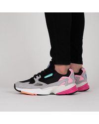 adidas originals premium pink glitter falcon trainers