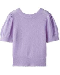 SNIDEL - Sheer Mohair Puff Sleeve Knit Pullover - Lyst