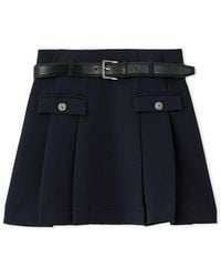 SNIDEL - Pleated Mini Skirt With Belt - Lyst