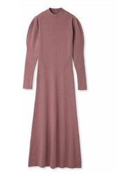 SNIDEL - Elegant Long Sleeve With Back Cut-Out Ribbed Maxi Dress - Lyst