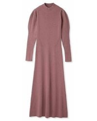 SNIDEL - Elegant Long Sleeve With Back Cut-Out Ribbed Maxi Dress - Lyst
