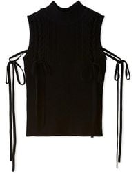 SNIDEL - Lace-Up Ribbon Knit Pullover - Lyst