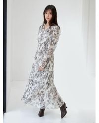 SNIDEL - V-Neck Tiered Tulle Dress - Lyst