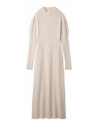 SNIDEL - Elegant Long Sleeve With Back Cut-Out Ribbed Maxi Dress - Lyst