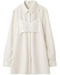 SNIDEL - Layered Button-Down Top With Printed Bralette - Lyst