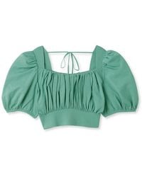SNIDEL - Puff Sleeve Cropped Knit Tops - Lyst