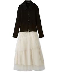 SNIDEL - Polo Knit Set With Tulle Midi Skirt - Lyst