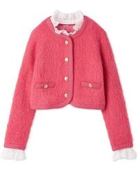 SNIDEL - Fur-Like Frill Knit Jacket - Lyst