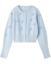 SNIDEL - Flower Motif Cropped Cardigan - Lyst