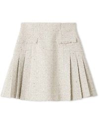 SNIDEL - Side Pleated Tweed Mini Skirt - Lyst