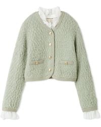 SNIDEL - Fur-Like Frill Knit Jacket - Lyst