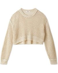 SNIDEL - Lamé Mesh Crochet Knit Crop Top - Lyst