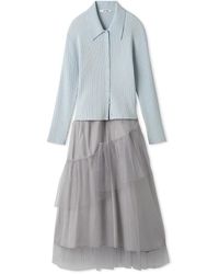 SNIDEL - Polo Knit Set With Tulle Midi Skirt - Lyst
