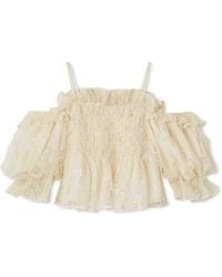 SNIDEL - Sustainable Gathered Off-Shoulder Blouse - Lyst