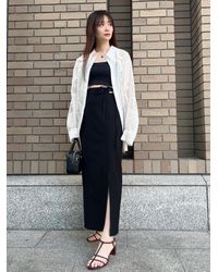 SNIDEL - String High Waisted Maxi Skirt With Slit - Lyst