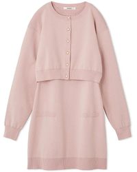 SNIDEL - Mini Knit Dress And Cropped Cardigan Set - Lyst