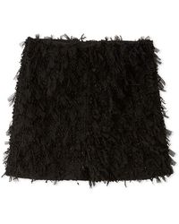 SNIDEL - Textured Tulle Fringe High Waist Shorts - Lyst