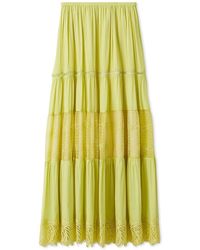 SNIDEL - Boho Lace High-Waisted Ruffled Maxi Skirt - Lyst