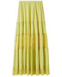 SNIDEL - Boho Lace High-Waisted Ruffled Maxi Skirt - Lyst