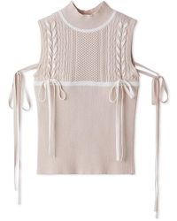 SNIDEL - Lace-Up Ribbon Knit Pullover - Lyst