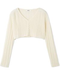 SNIDEL - Ribbed Sheer Cardigan - Lyst