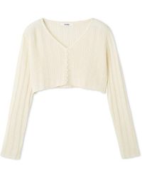 SNIDEL - Ribbed Sheer Cardigan - Lyst
