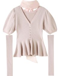 SNIDEL - Detachable Sleeve Knit Top - Lyst