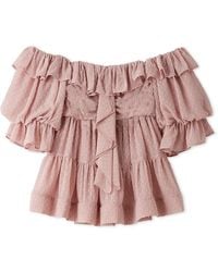 SNIDEL - Off-Shoulder Tiered Ruffle Blouse - Lyst
