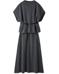 SNIDEL - Belted Cape-Style Knit Set - Lyst
