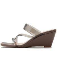 SNIDEL - Clear Vinyl Multi Strap Wedge Mule - Lyst