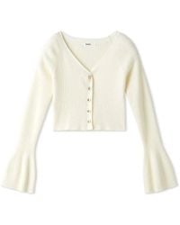 SNIDEL - Bell Sleeve Fitted Knit Crop Top - Lyst
