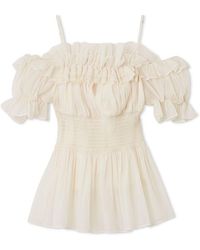 SNIDEL - Chiffon Off-Shoulder Frill Blouse - Lyst