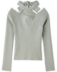 SNIDEL - Front Cross Knit Pullover - Lyst