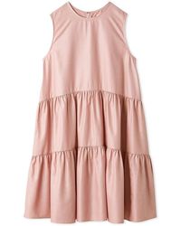 SNIDEL - Sleeveless Tiered Faux Leather Mini Dress - Lyst