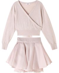 SNIDEL - Cache-Coeur Top & Mini Skirt Set - Lyst
