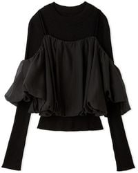 SNIDEL - Off-Shoulder Layered Knit Pullover - Lyst
