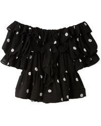 SNIDEL - Off-Shoulder Tiered Ruffle Blouse - Lyst