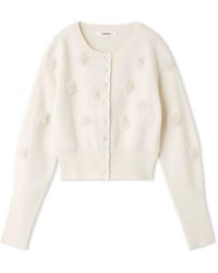 SNIDEL - Flower Motif Cropped Cardigan - Lyst