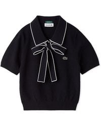SNIDEL - Lacoste Bow-Tie Polo Knit Top - Lyst