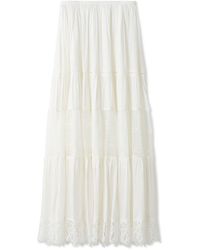SNIDEL - Boho Lace High-Waisted Ruffled Maxi Skirt - Lyst