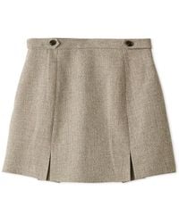 SNIDEL - Box Pleats High Waist Tweed Mini Skirt - Lyst
