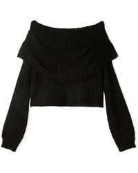 SNIDEL - Mohair Sheer Off-Shoulder Pullover - Lyst