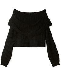 SNIDEL - Mohair Sheer Off-Shoulder Pullover - Lyst