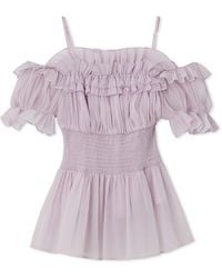 SNIDEL - Chiffon Off-Shoulder Frill Blouse - Lyst
