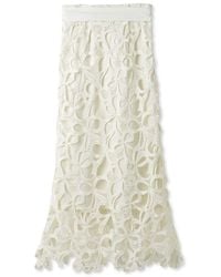 SNIDEL - High Waisted Lace Cutout Maxi Skirt - Lyst