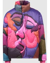 Kidsuper Checkered Puffer Coat in Blue for Men | Lyst